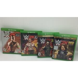 WWE 2K19 Deluxe 2K18 Deluxe 2K17 and 2K15 Xbox One Four 4 Game Bundle